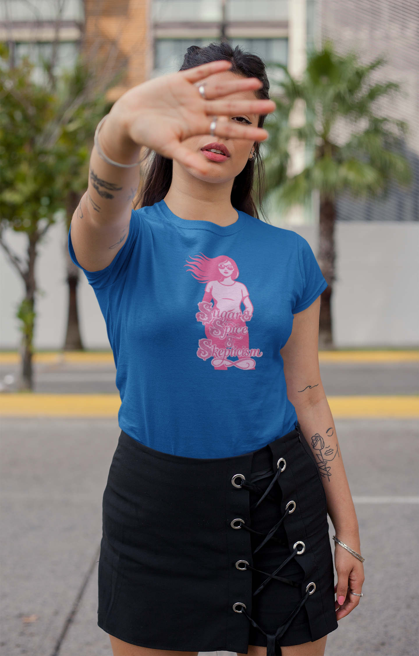 Sugar & Spice & Skepticism Tee – Cute Feminine Graphic Shirt