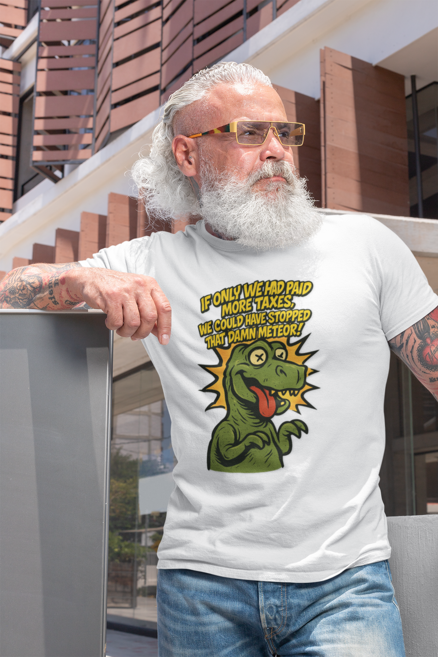 Dinosaur Tax T-Shirt – Satirical Political Graphic Tee