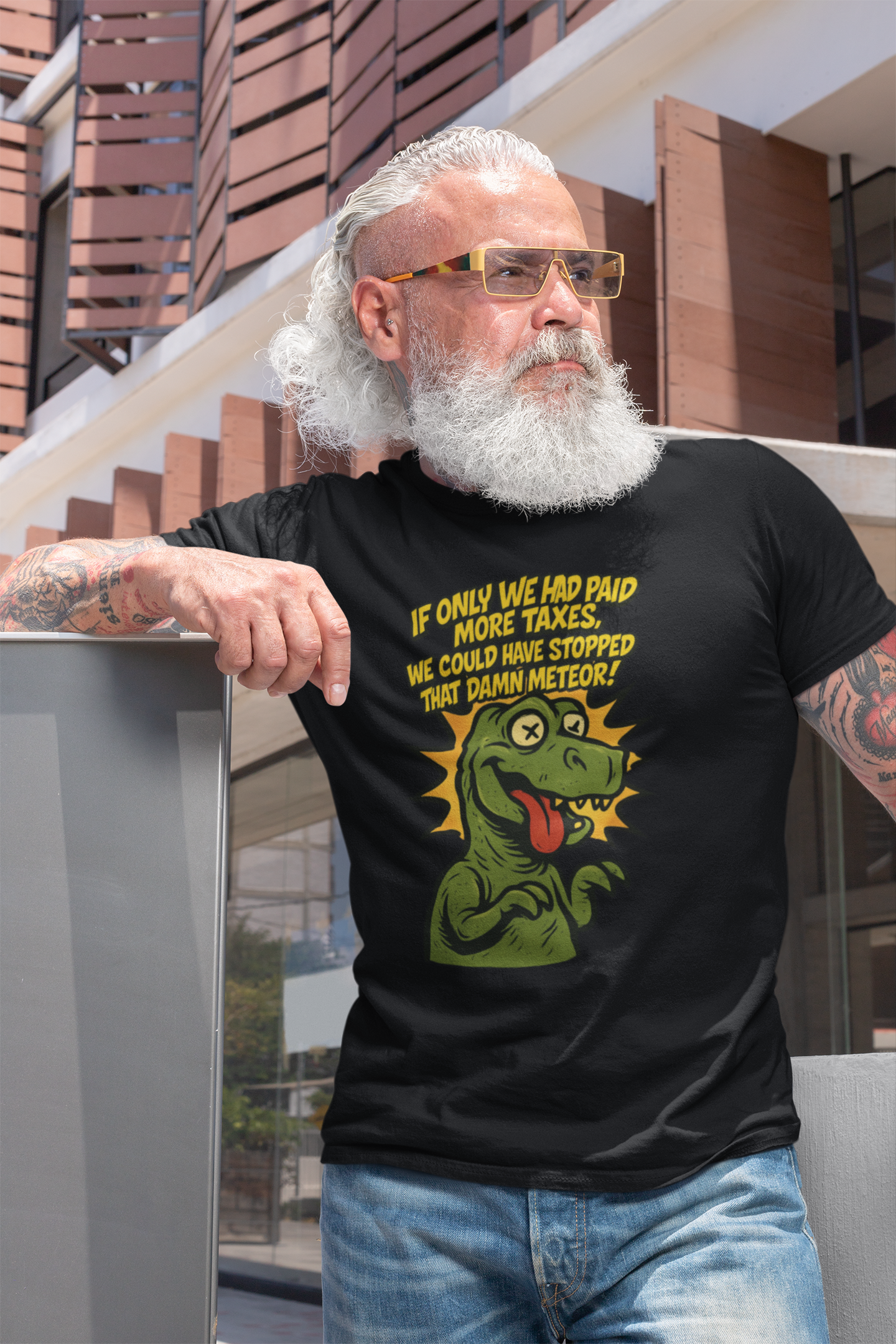Dinosaur Tax T-Shirt – Satirical Political Graphic Tee