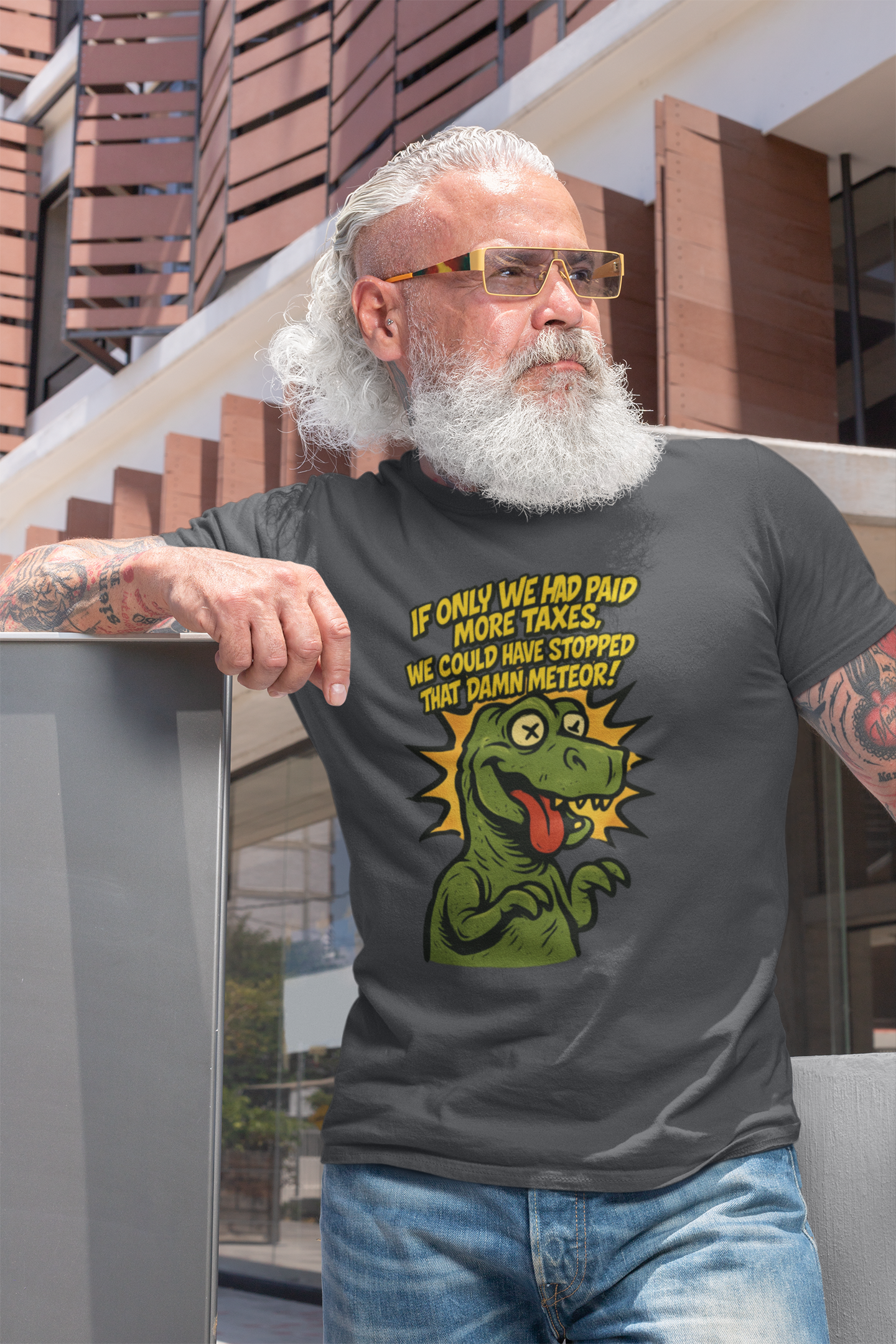Dinosaur Tax T-Shirt – Satirical Political Graphic Tee