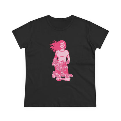 Sugar & Spice & Skepticism Tee – Cute Feminine Graphic Shirt